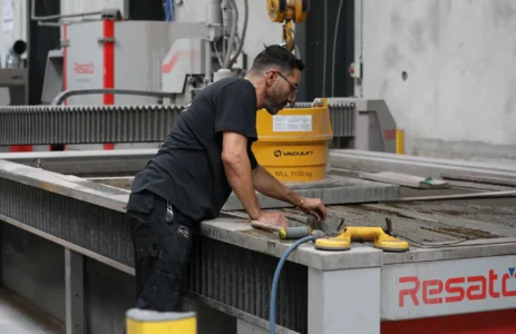 employee working on a machine